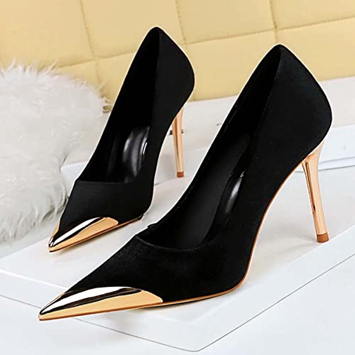 JOEupin Women's Basic High Heel Pumps Pointed Toe Stiletto Shoes for Office Party Wedding Dress2