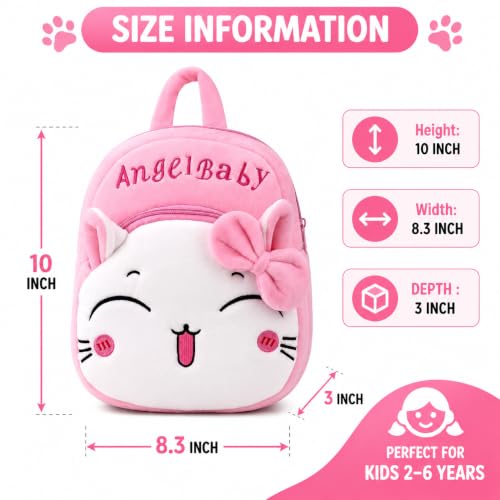 Image of MELVIS Cute Kids Backpack Toddler Bag | Plush Cartoon Mini Travel Bag for Baby Girl & Boy (1-5 Years) | Small Preschool Nursery Bag