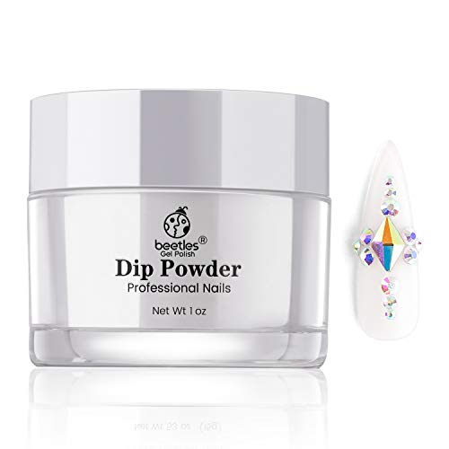 Beetles Nail Dip Powder Clear Color(1oz) for French Nail Manicure Nail Art, No Nail Lamp Needed, Long-Lasting, Strengthen Nail, Need Dip Powder Base Activator and Top Coat