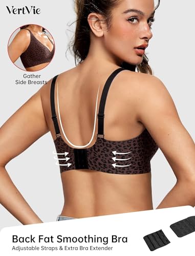 Image of Vertvie Jelly Wireless Bras for Women Push Up Plunge Seamless T-Shirt Bras No Underwire Supportive Full Coverage Bralettes