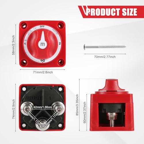 image for PEUTIER Boat Battery Disconnect Switch, 6007 m-Series Battery Switch S