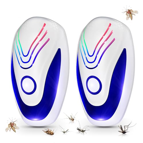 XSWCCJJ Repelente de plagas ultrasónico mejorado 5.0 【Efecto antiparasitario 99,99%】 Repelente de plagas con enchufe ultrasónico【Tecnología de vanguardia de 0 ruidos】Intensidad de luz  1 lúmenes