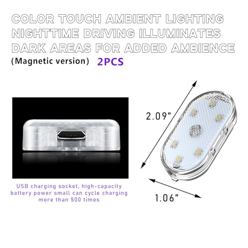 Ziciner 2 PCS luces LED para interior de auto miniatura 2