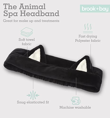 Brook + Bay Face Wash Headband With Ears - Cute Korean Headbands For Washing Face - Fuzzy Cat Headbands For Makeup - Skincare Headbands #TOP3