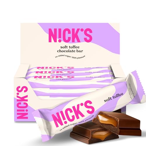 Image of NICKS Soft Toffee Chocolate Candy Bar with Caramel Sauce, 15-Pack