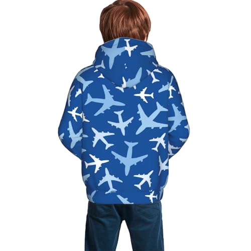 Airplanes in the Sky Kid Hoodies Boys Sweatshirts Girls Pullover with Pocket4