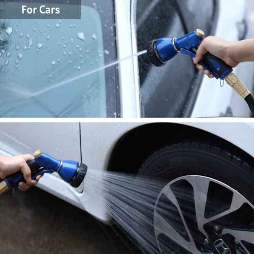 Hosun Garden Hose Sprayer Nozzle 100% Heavy Duty Metal, Water Hose Nozzle With 8 Different Spray Patterns, High Pressure Hose Spray Nozzle For Watering Plant & Lawn, Washing Car & Pet #TOP5