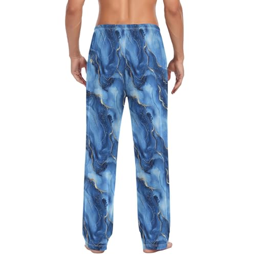 Blue Marble Men’s Pajama Bottoms Straight Leg Lounge Pants with Soft Touch Fabric2