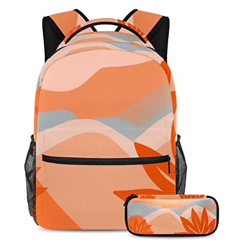 Sac à dos ergonomique feuille d'érable avec sa trousse, fini le désordre dans le cartable