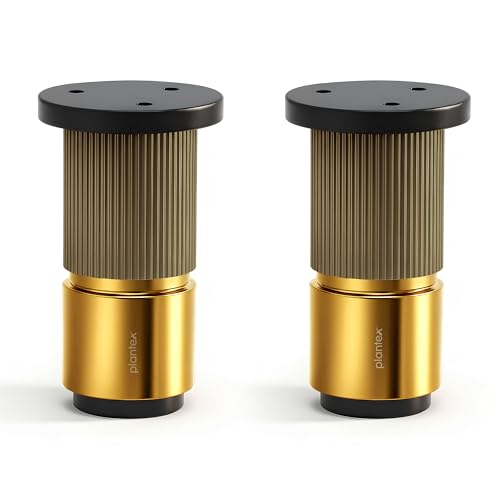 Image of Plantex 3 Inch Sofa Leg for Bed Furniture /Aluminium Sofa Leg for Table /Support Legs /Furniture Leg - Pair of 1 (2 Piece) (DTS-77, Brass Antique & Gold)