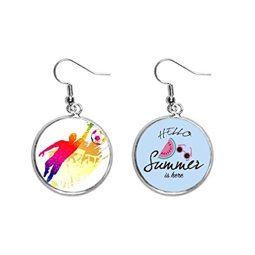 Pendientes de sandía y fútbol ligeros para lóbulos sensibles