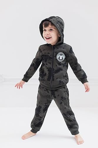 Marvel Spider-Man Little Boys Zip Up Fleece Hoodie T-Shirt and Jogger Pants 3 Piece Outfit Set Tie Dye Gray 6 - image 3