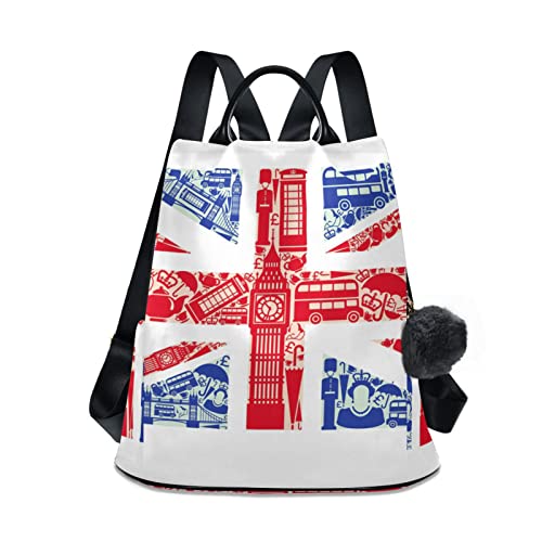 ISAOA Mochila de la bandera de Inglaterra para mujer, antirrobo, bolso de hombro, multicolor, talla única Cover