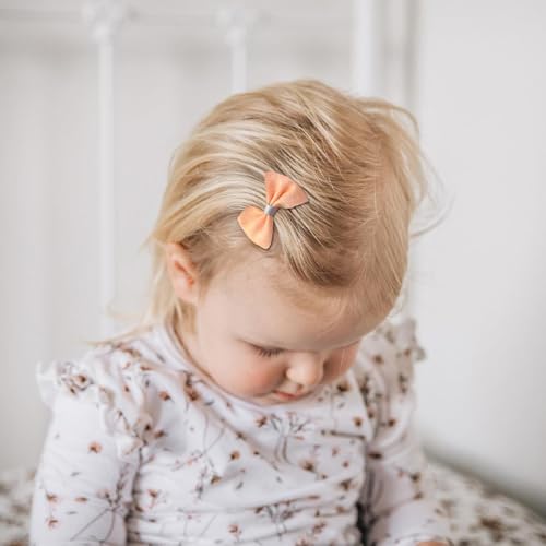 Image of SYGA 10-Piece Baby Hair Clip Set for Girls Adorable Bow and Flower Designs Hair Pin Lightweight, and Stylish - Light orange
