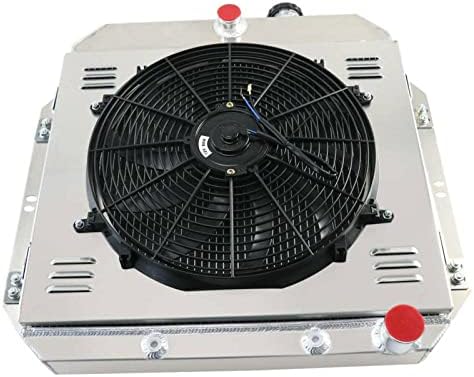 4 Row Aluminum Radiator + Shroud + Fan + Relay Fit 60-62 Chevy C/K SERIES C10 C20 Pickup Truck