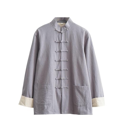 Hanfu homme coton lin : oubliez les vestes rigides avec ce manteau gris