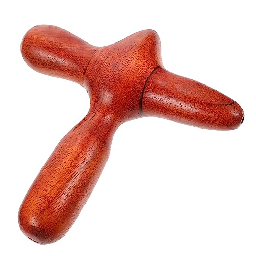 Beavorty Cross Stick Guasha Massage Tool Wood Tools Wooden Guasha Tools Trigger Point Massager Tool Hip Hook Skin Care Tools Skin Care Massager Foot Acupoint Stick Red