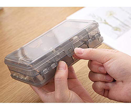 Image of 2 Pcs Clear Plastic Double Layer Jewelry Boxes Organizer Storage Container for Earrings Necklaces Hair Clips Grey