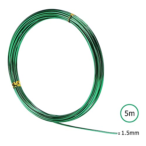 LUOGE 5 m x 10 rouleaux de fil de bricolage en aluminium multicolore de 1,5 mm, fil métallique flexible pour la fabrication de bijoux, sculptures et travaux manuels - Image 3