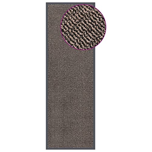 XHNIFBN Felpudo de 60 x 180 cm, color marrón oscuro, para interior y exterior, alfombrilla antideslizante con mechones, resistente para pasillo, entrada y pasillo
