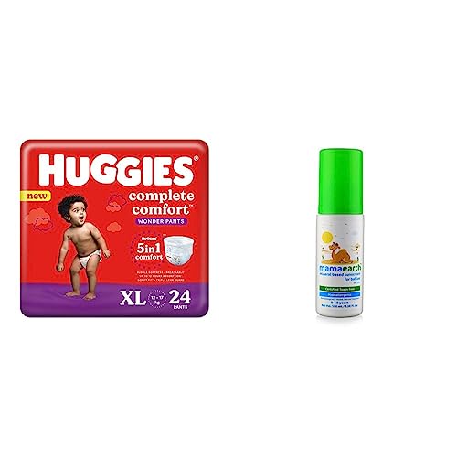 Image of Huggies Complete Comfort Wonder Pants Extra Large (XL) Size Baby Diaper Pants, 24 count, with 5 in 1 Comfort & Mamaearth Mineral Based Sunscreen Baby Lotion SPF 20+,Hypoallergenic,100ml,(0-10 Years)