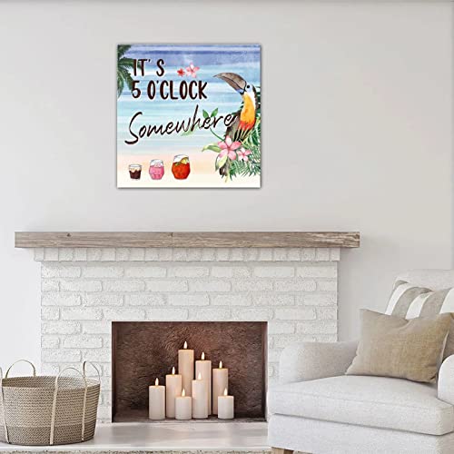 Décoration murale extérieur It's 5 O'Clock Somewhere bois - 2