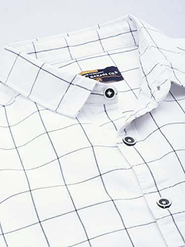 Image of The Indian Garage Co Men Regular Fit Checkered Full Sleeves Cutaway Collar Casual Shirt