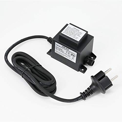 Bloc d'alimentation AC 12 V / transformateur / transformateur AC/AC étanche IP67 pour extérieur 230 V câble d'1,9 m pour projecteur de jardin, 42002 Cover