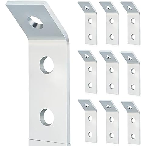 Corner Angle Bracket, 10 Pieces 1-5/8" Channel Angle Bracket Strut Fitting with 3 Holes, 45 Degrees Angled Shelf Bracke, Metal Corner Brace Framing Connector Cover