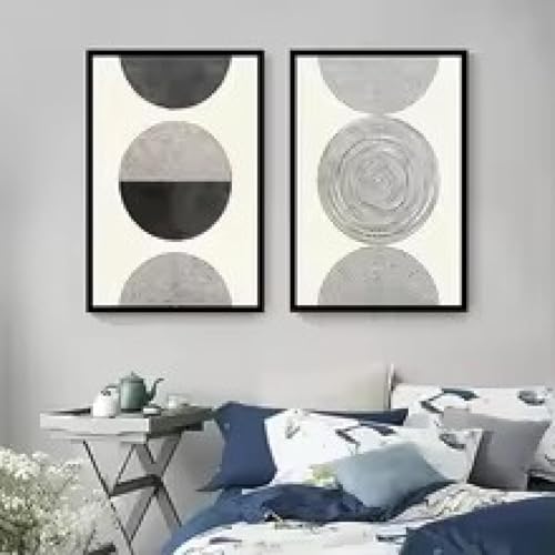 Toile murale abstraite géométrique moderne pour habiller un grand mur vide