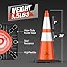 RoadHero 8 Pack 28 Inch 5.5 Lb Traffic Cones with Heavy Black Base, Orange Safety Cone with Reflective Collar for Parking Lot, Construction Work, Road Safety
