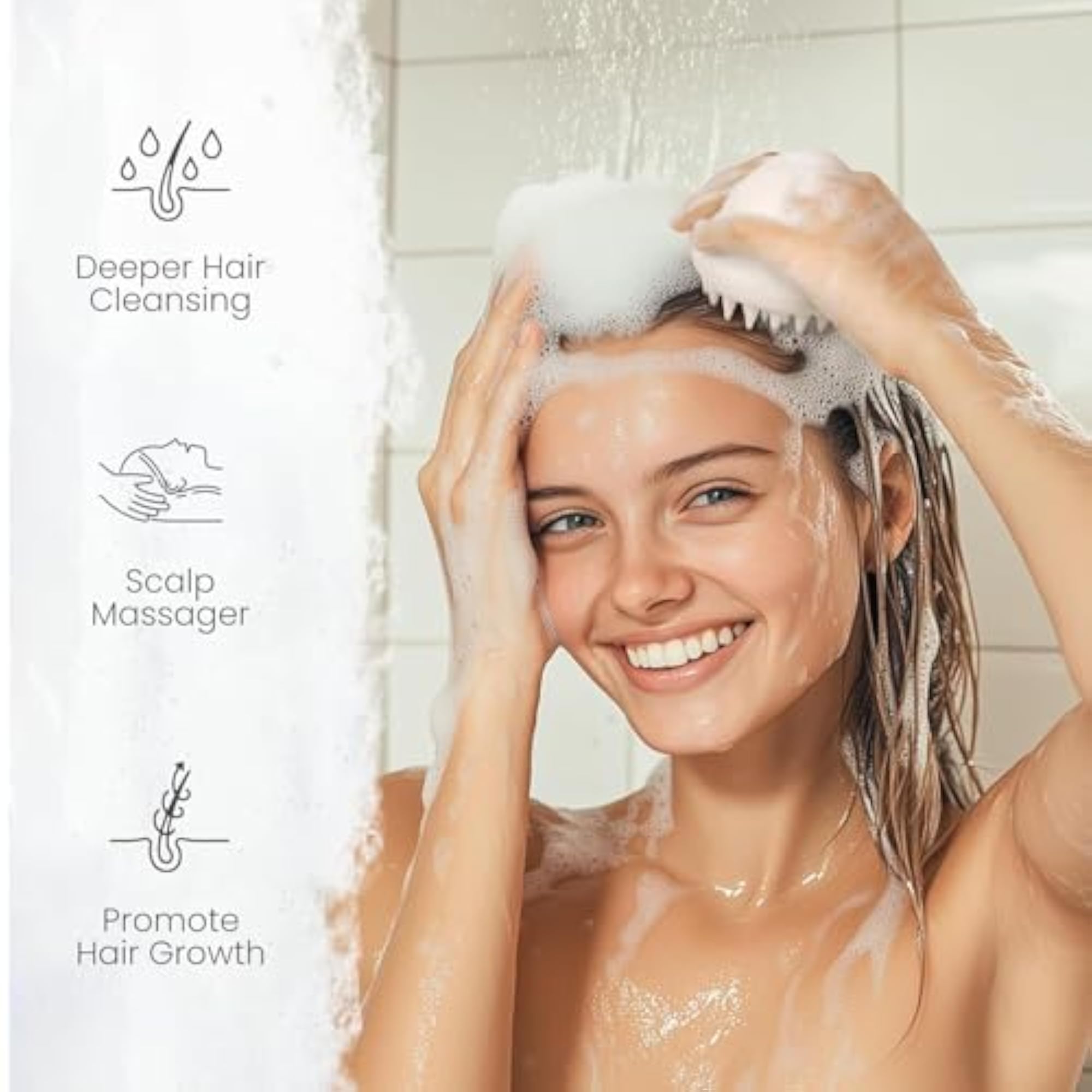 Hair Scalp Massager Shampoo Brush with Flexible Silicone Bristles