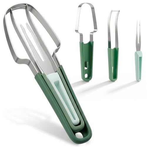 Image of 3-in-1 Watermelon Slicer Tool - Stainless Steel Portable, Mess-Free Multi-Use Kitchen Gadget for Summer Picnic, BBQ, Pool Party, Family Hosting, Hostess Gift Idea - Watermelon Cutter Slicer Tool Kit