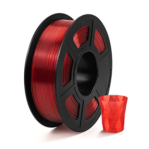IEMAI PETG 3D Printer Filament Transparent Red, PETG Filament 1.75mm, Dimensional Accuracy +/- 0.02 mm, 1KG Spool for 3D Printer