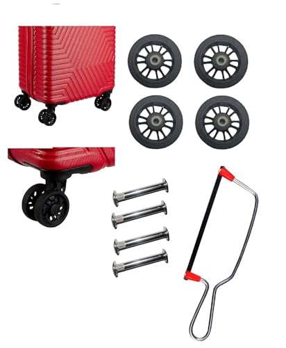 Image of Luggage Wheel,Handle,Lock Only for Replacement and Repair for VIP, Safari, Skybag, Amrican Tourister Suitcases Luggage Part ((5 CM WHEEL) 4 PCS + 1 CUTTER FOR 8 WHEEL LUGGAGE)