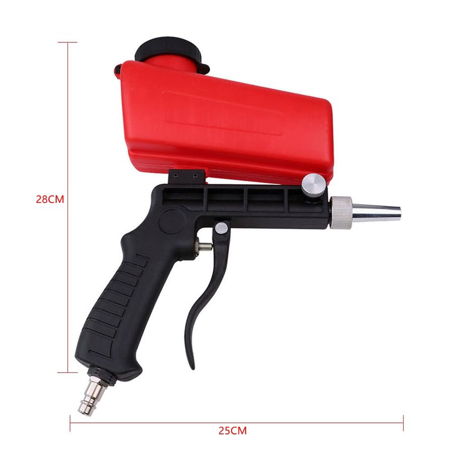 Portable Sandblasting Gun Adjustable Sand Blaster Sand Blasting Machine Gravity 90psi Small Handheld Pneumatic Blasting Gun
