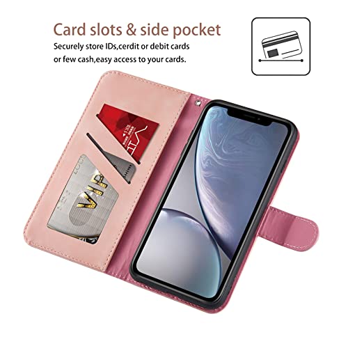 Bartern Flip Case for iPhone 11 Pro,Cute Elephant PU Leather Folio Flip Wallet Phone Case Cover with Card Holder Magnetic Closure and Stand Feature for iPhone 11 Pro,Pink - Image 3