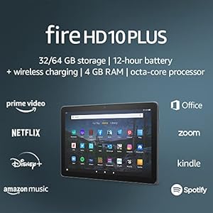 Certified Refurbished Fire HD 10 Plus tablet, 10.1″, 1080p Full HD, 32 GB, latest model (2021 release), Slate