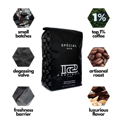 Special Noir - Whole Bean Medium Dark Roast Coffee - 2 Pound (32 Ounce) - 100% Arabica Premium Gourmet Smooth Low Acid Blend - Best In Drip, Espresso, French Press, Cold Brew - By Provincia Coffee #TOP5