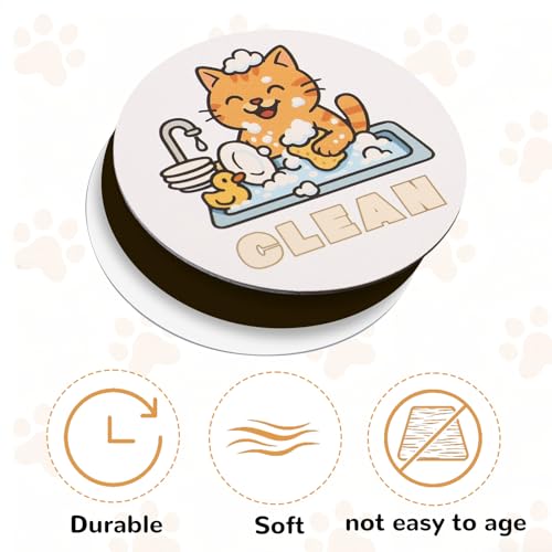 Imanes de lavavajillas gato doble cara 3.54 pulgadas diámetro miniatura 4