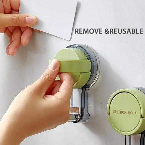 Image of REWOP Adhesive Wall Hooks for Heavy Items Stainless Steel, PVC, ABS Nail Free Seamless Adhesive Non-Trace No Drilling Installation Hanging, Waterproof Screws Wall Hook (Suction Hooks, 1)