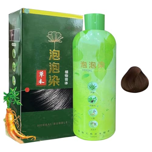 Chaies Champú para teñir el cabello,Champú para teñir el cabello negro | 3 en 1 para con burbujas | duradero para largo para ancianos, hombres y