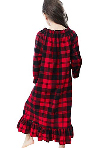 Image of Girls Princess Nightgown,Winter Long Sleeve Flannel Nightdress Pajamas Dress Kids 3-12 Years