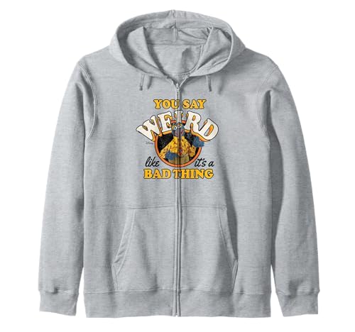 Sweat Muppets Disney Weird Like It's A Bad Thing hoodie zippé à capuche noir en coton