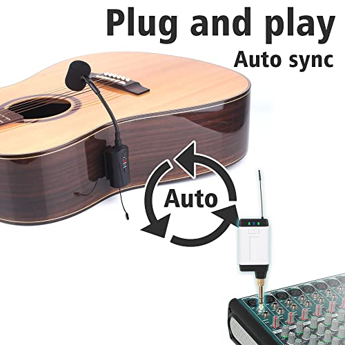 Mamkoes Q2/AT-5 G Guitar Microphone Wireless Uhf Mic Instrument Condenser Pick Up Receiver And 2 Transmitter System thumb #2
