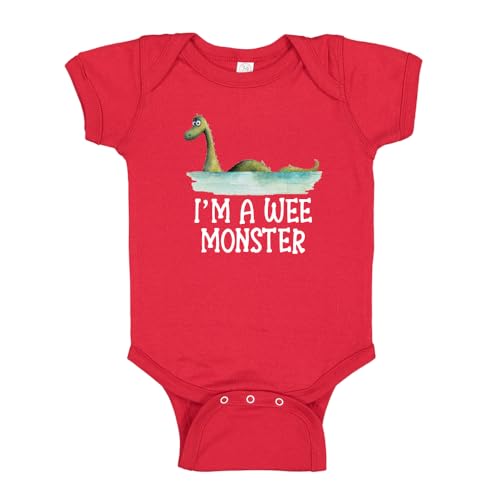 The Shirt Den I'm A Wee Monster Loch Ness Baby Bodysuit One Piece 6 mo Red