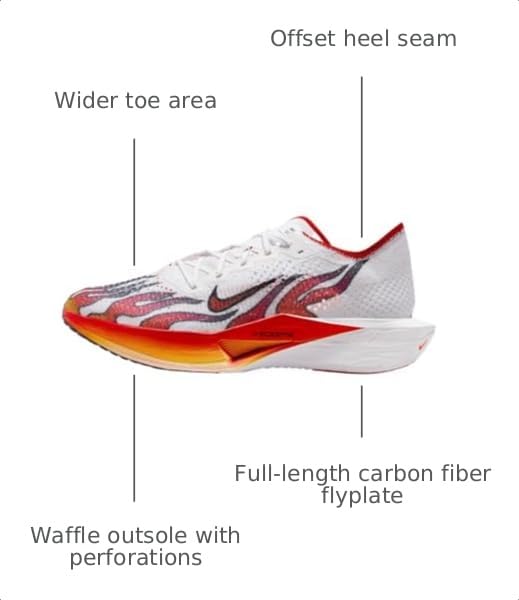 Image of Nike Vaporfly 3 Men's Road Racing Shoes (HQ3504-100, White /Black /University Red /Habanero Red) Size 13
