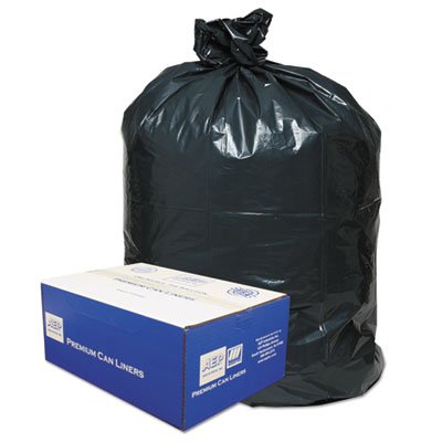 2-Ply Low-Density Can Liners, 55-60gal, .9mil, 38 x 58, Black, 100/Carton, Sold as 1 Carton