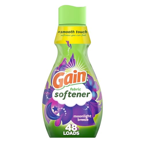 Image of Gain Liquid Fabric Softener, Moonlight Breeze Scent, 35 FL OZ, 48 Loads, Smooth Touch - softness you can feel