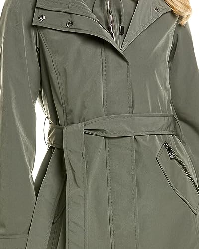 Nautica Women's Hooded Raincoat with Belt Jacket4